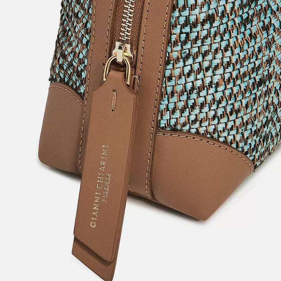 Sale Aqua Woven Large Alifa Bag Shoulder Bags