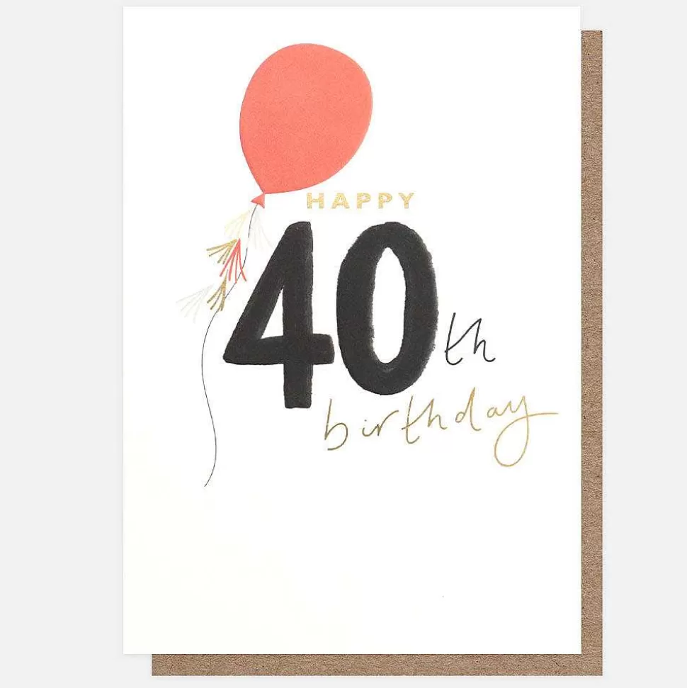 Hot Balloon 40Th Birthday Card By Age