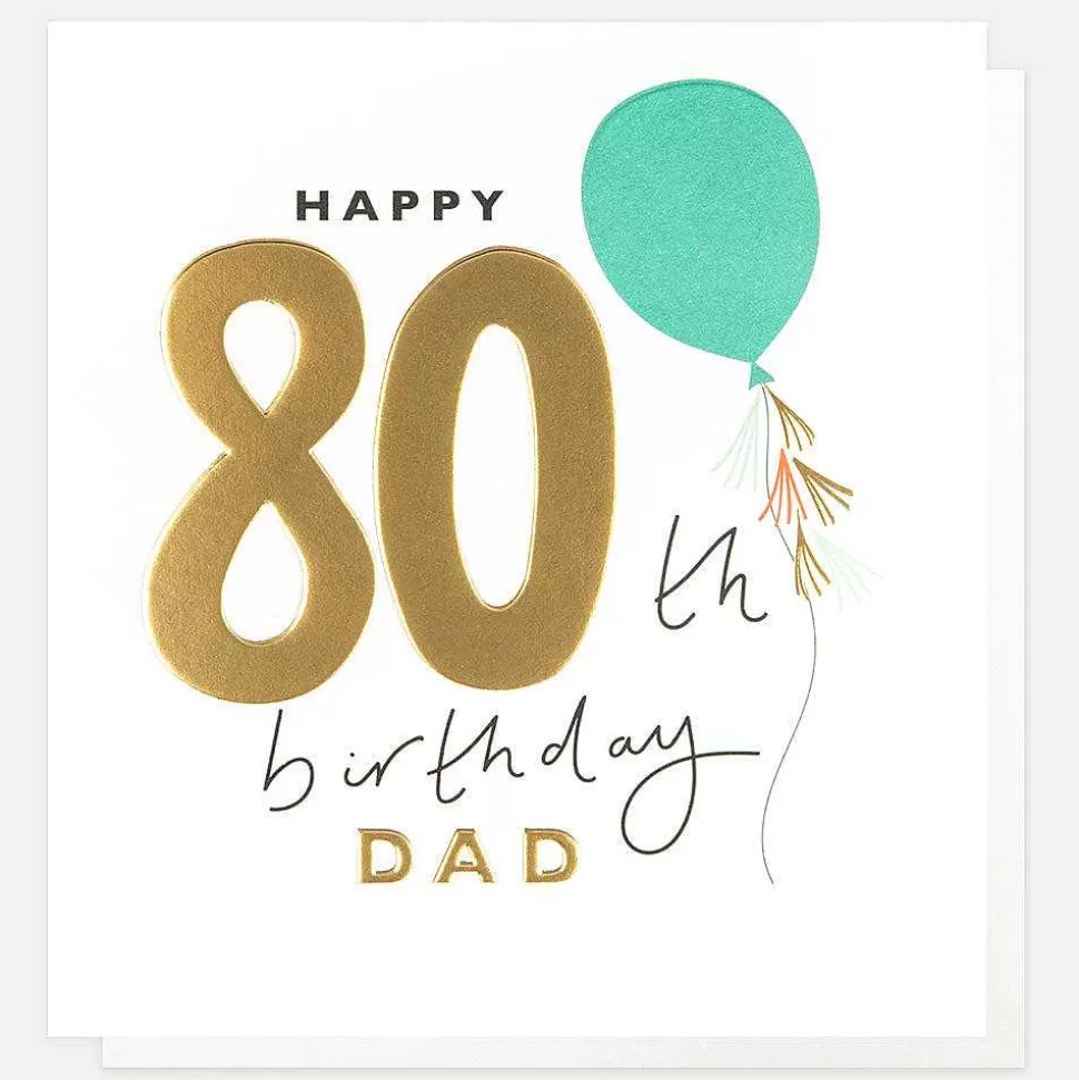 Flash Sale Balloon 80Th Birthday Card For Dad By Age
