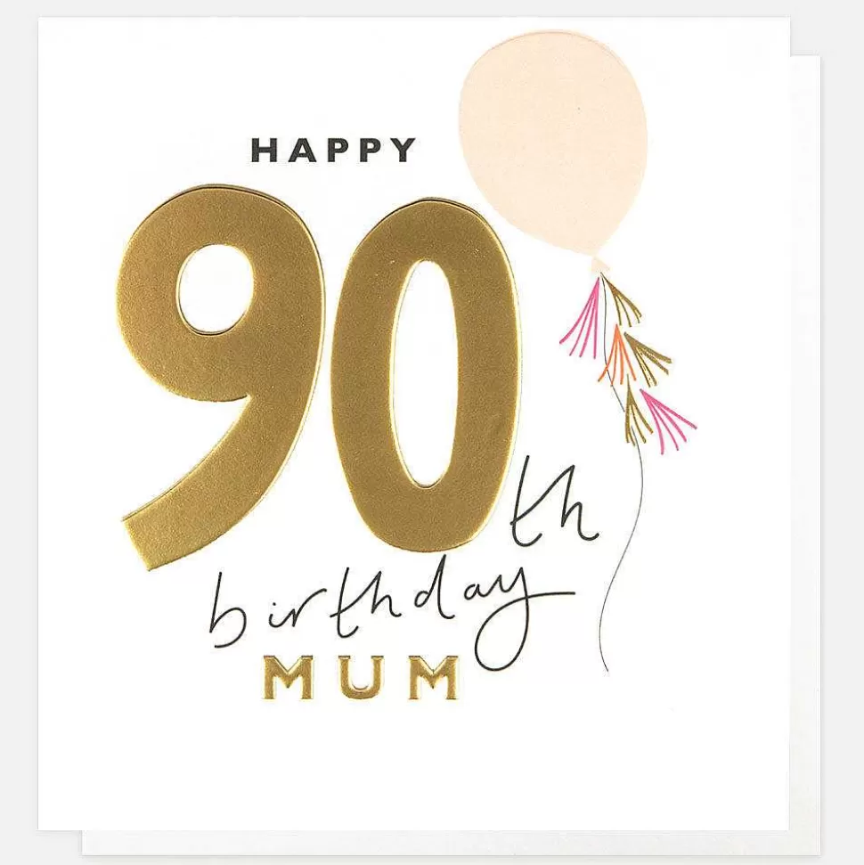 Hot Balloon 90Th Birthday Card For Mum Female Relation