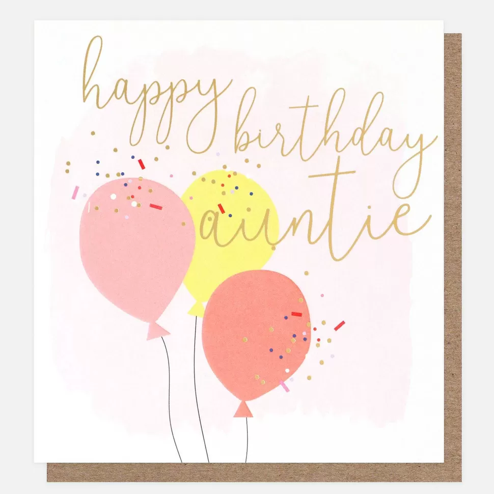 Best Sale Balloons Birthday Card For Auntie Female Relation