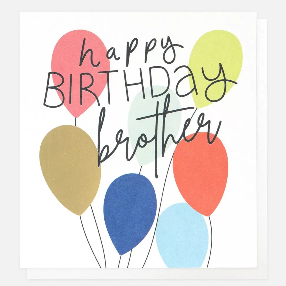 Hot Balloons Birthday Card For Brother Male Relation