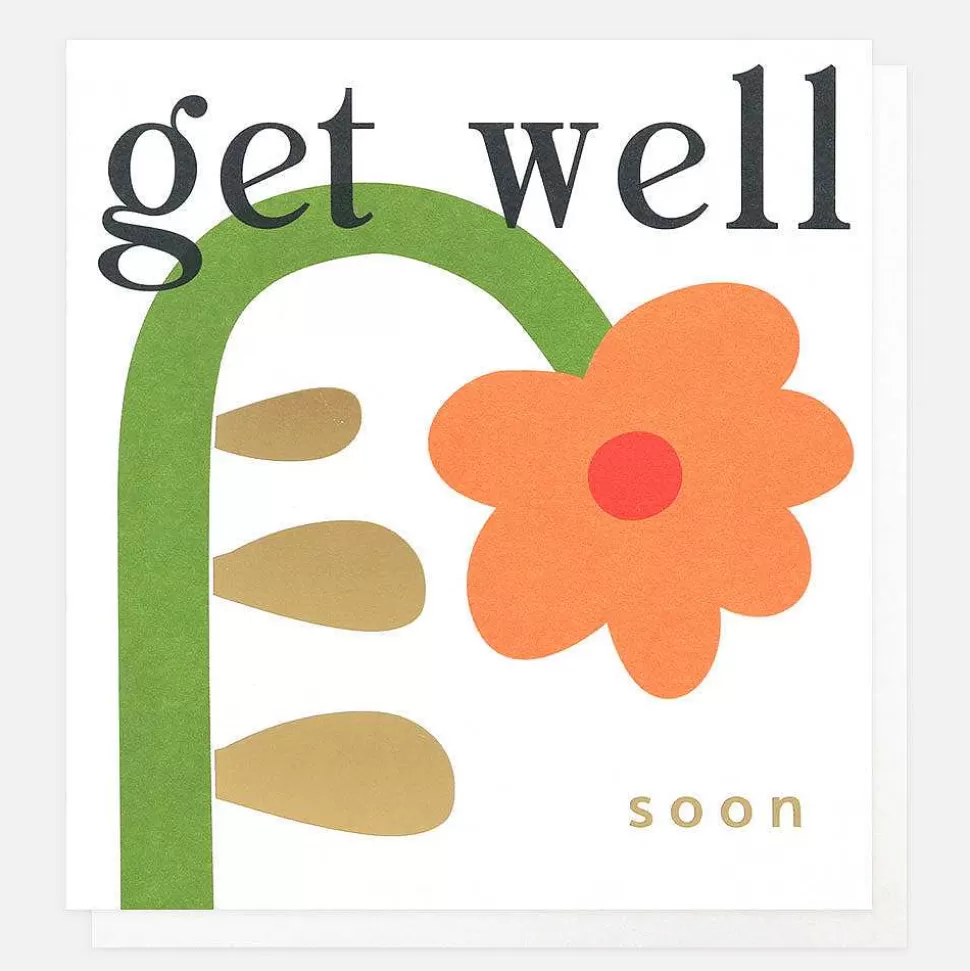 Cheap Bendy Orange Daisy Get Well Soon Card Get Well Soon Cards