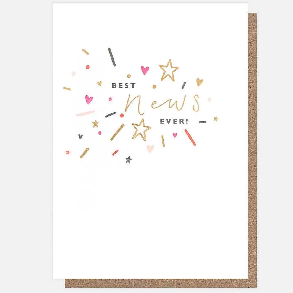 Hot Best News Ever Confetti Congratulations Card New Job Cards