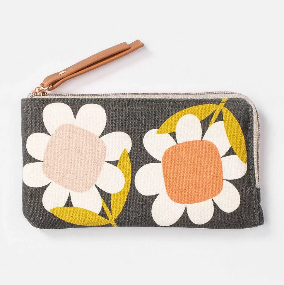 Fashion Big Flower Padded Zip Pouch Pouches