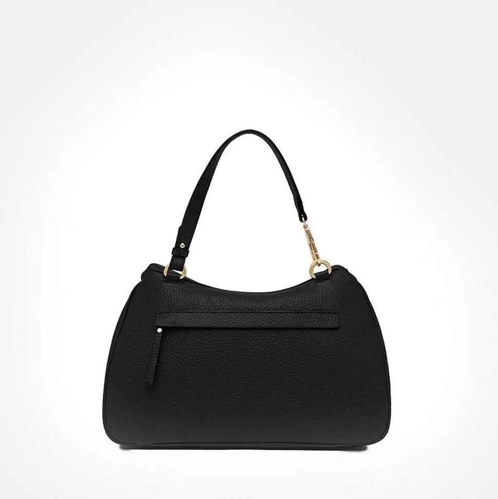 Best Sale Black Leather Brooke Fold Down Bag Handbags