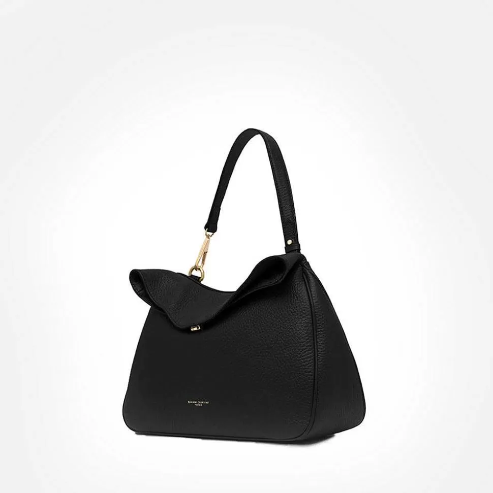 Best Sale Black Leather Brooke Fold Down Bag Handbags