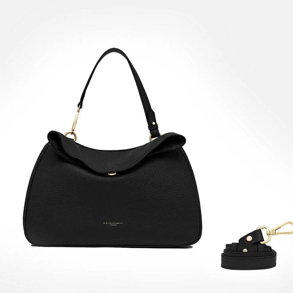 Cheap Black Leather Brooke Fold Down Bag Crossbody Bags