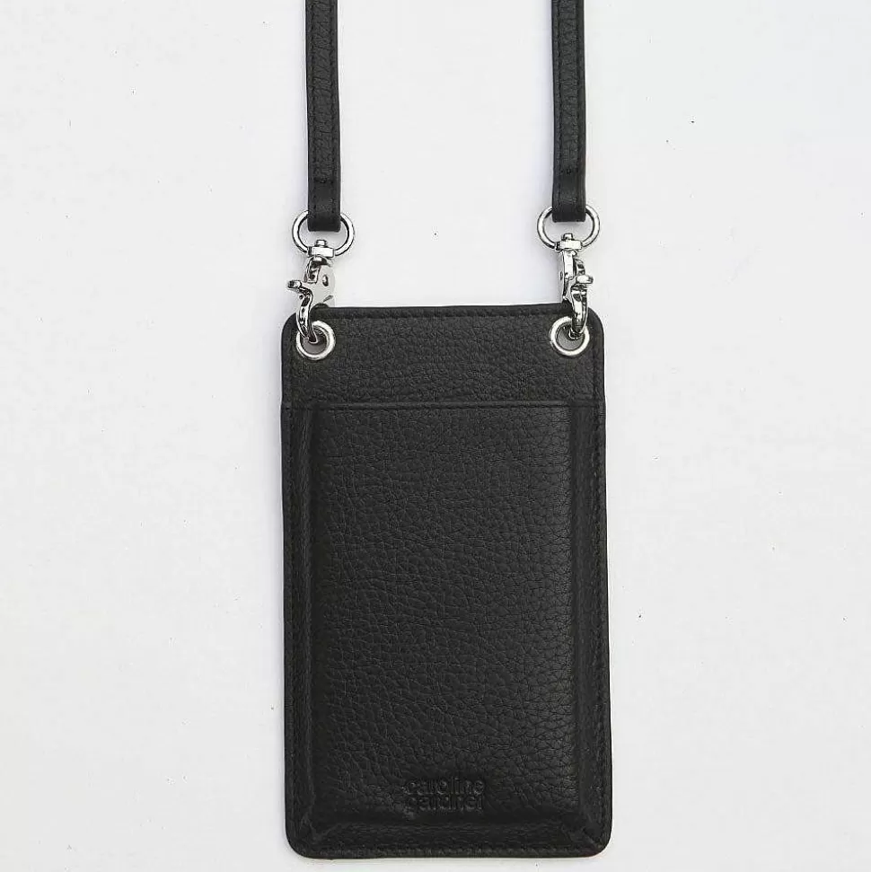 Fashion Black Leather Phone Pouch Phone Pouch Bags