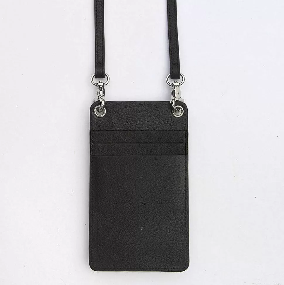 Fashion Black Leather Phone Pouch Phone Pouch Bags