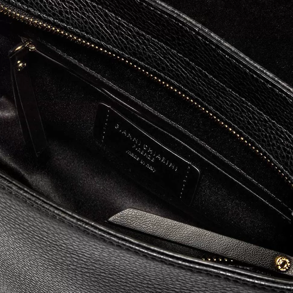 Sale Black Leather Tea Flap Bag Handbags