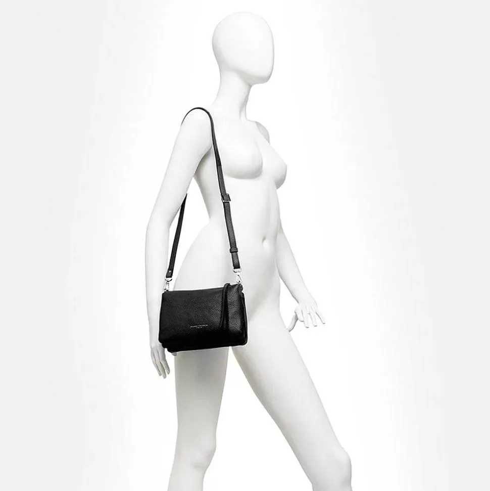 Sale Black Leather Three Crossbody Bag Shoulder Bags