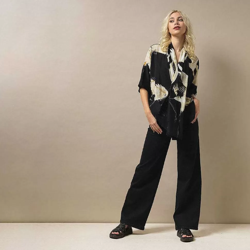 Best Sale Black Stork Lightweight Top Loungewear