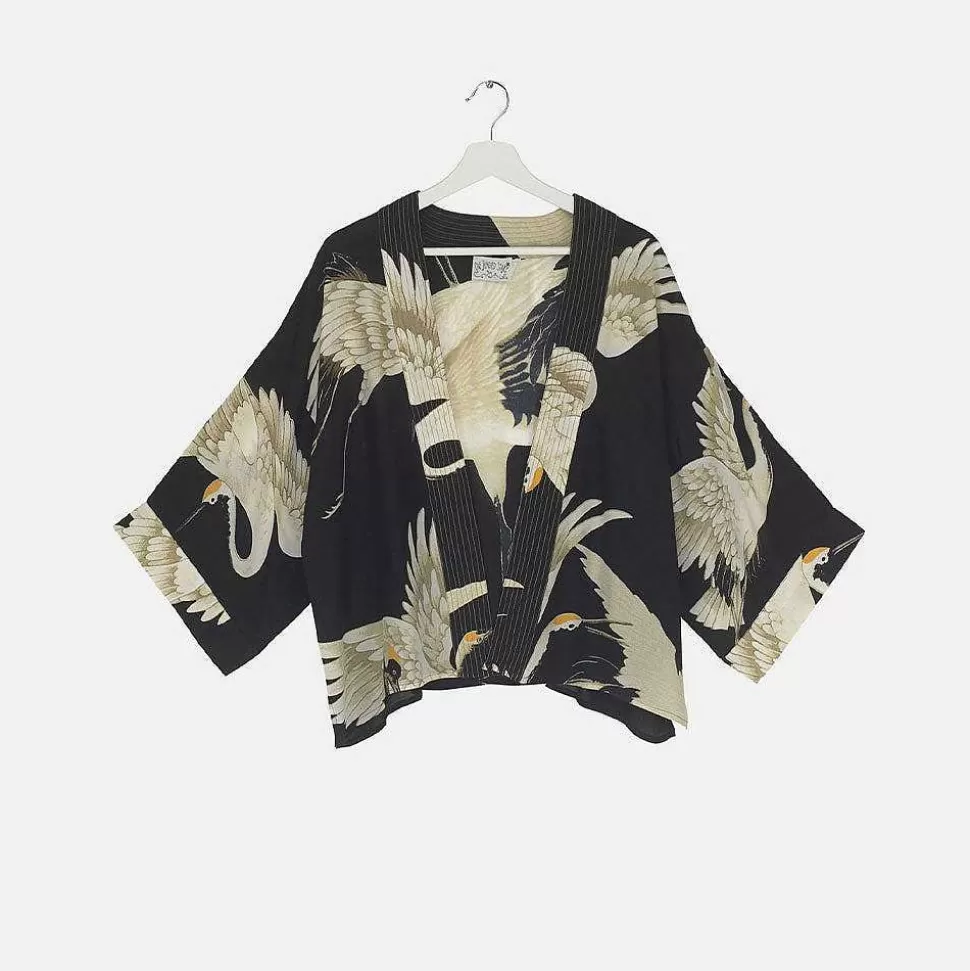 Sale Black Stork Luxe Crepe Short Kimono Loungewear