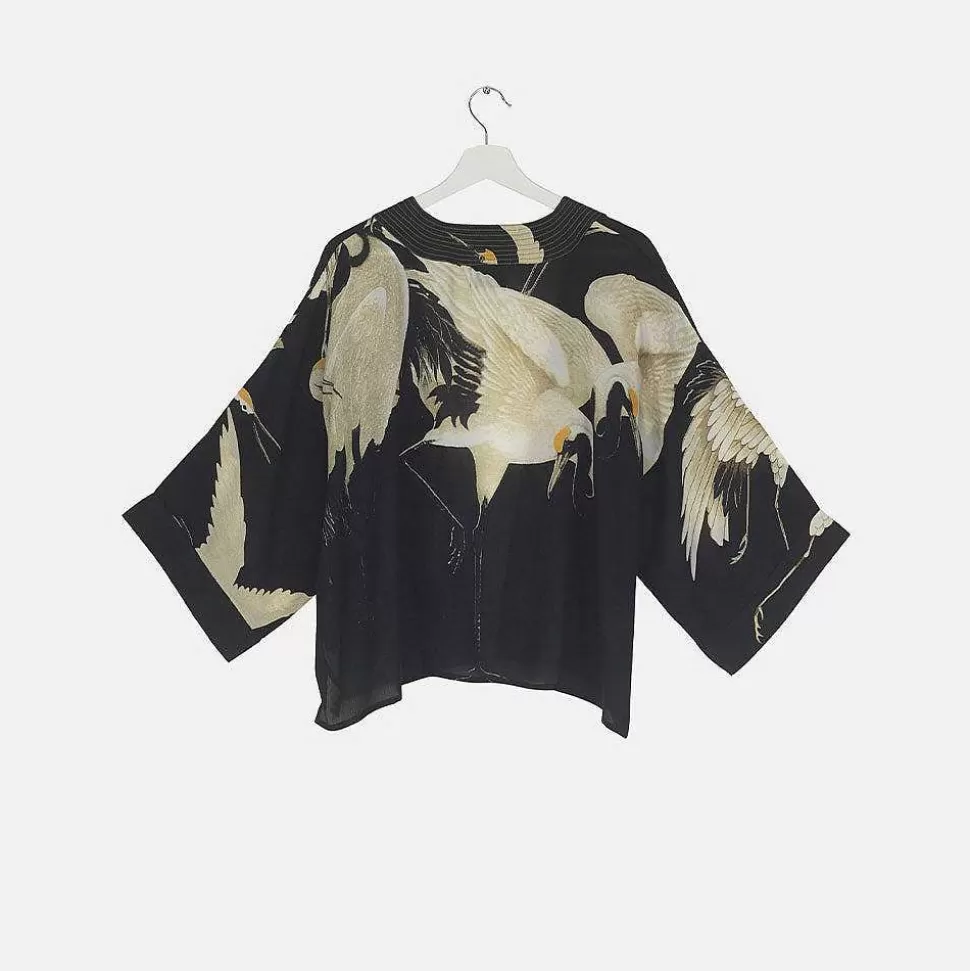 Sale Black Stork Luxe Crepe Short Kimono Loungewear