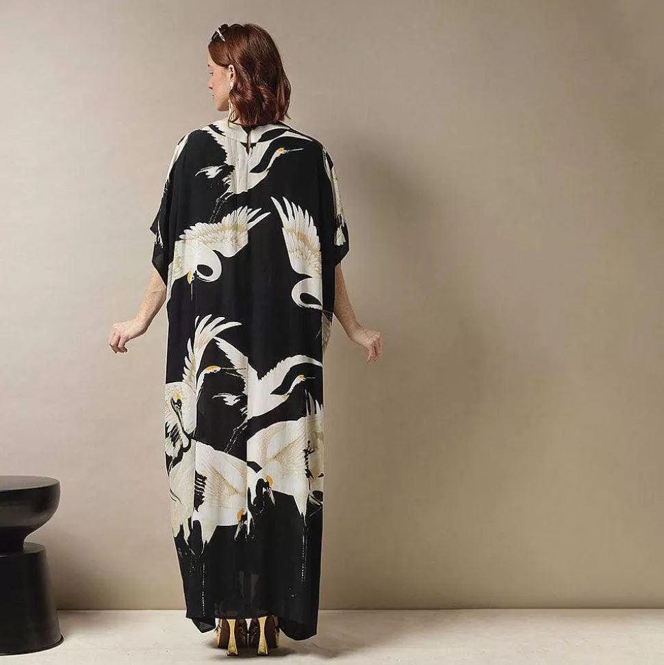 Clearance Black Stork Maxi Kaftan Shift Dresses