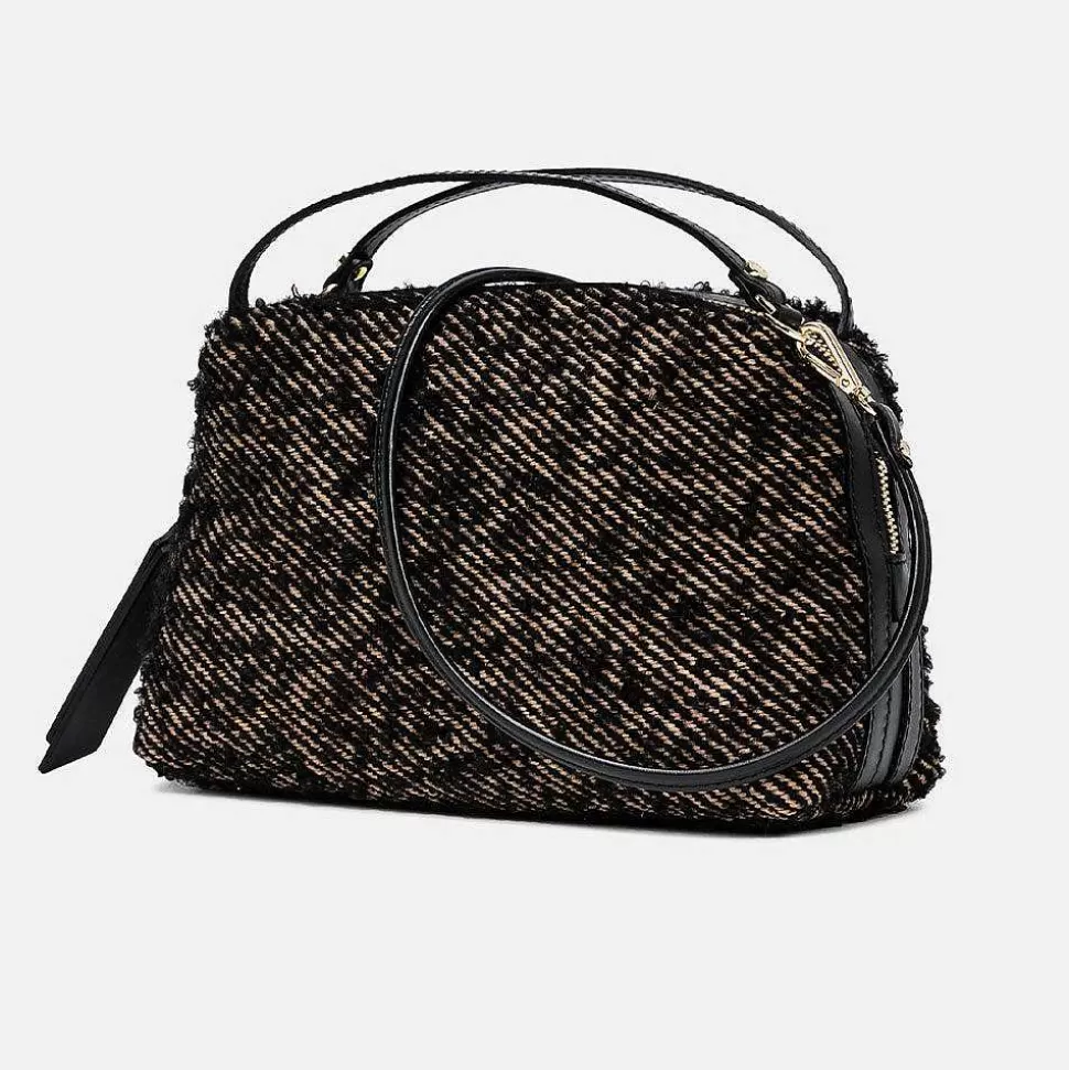 Store Black Textured Leather Large Alifa Bag Crossbody Bags