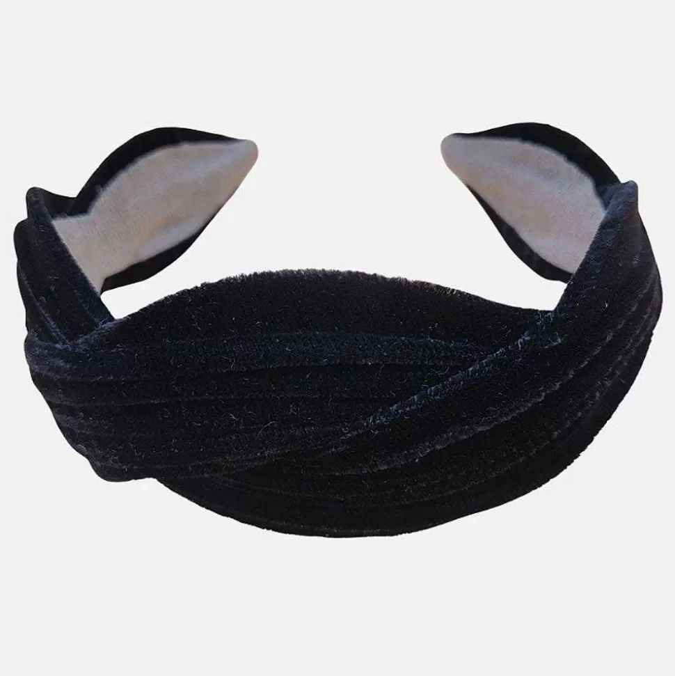 Cheap Black Wavy Velvet Headband Headbands