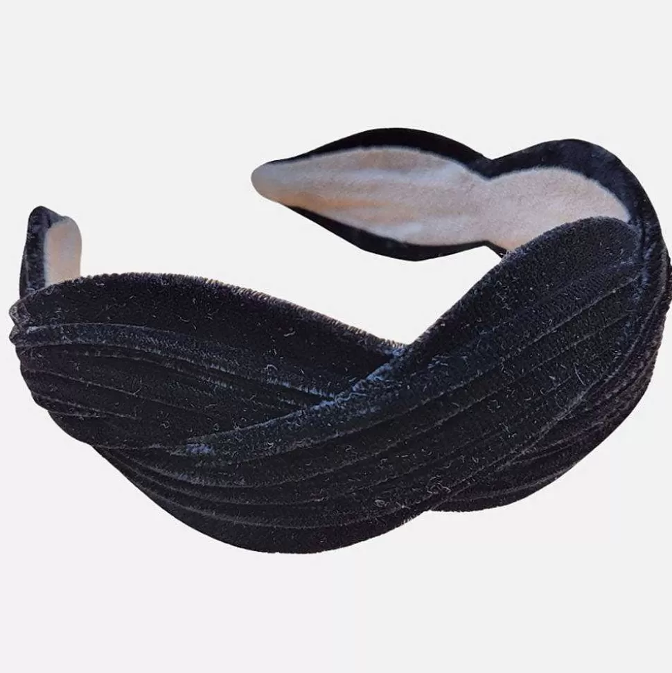 Cheap Black Wavy Velvet Headband Headbands