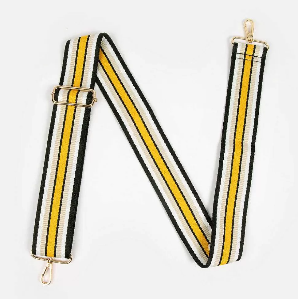 Store Black/Mustard Stripe Webbing Handbag Strap Striped Straps