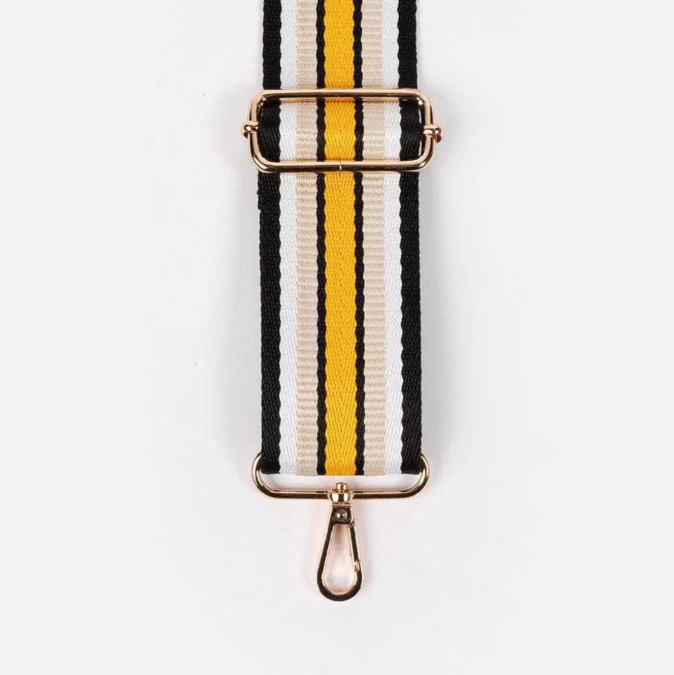 Store Black/Mustard Stripe Webbing Handbag Strap Striped Straps
