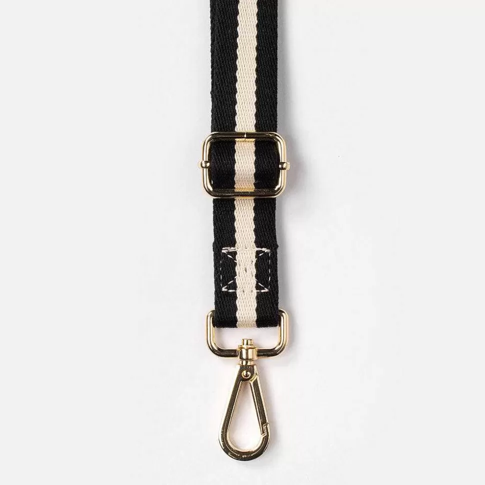 Shop Black/White Stripe Slim Bag Strap Striped Straps