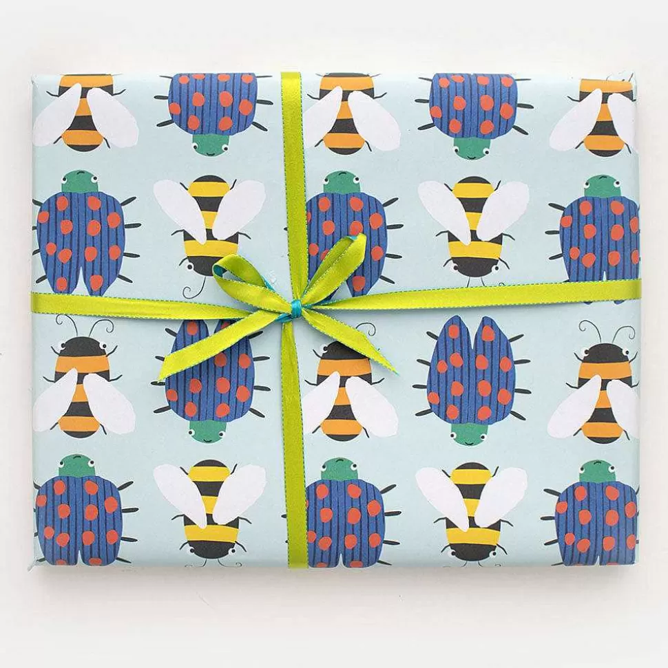 Hot Blue Bugs Wrapping Paper Wrapping Paper