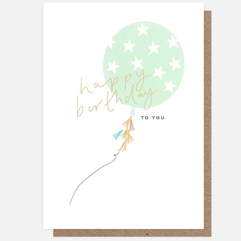 Cheap Blue Star Balloon Birthday Card For Them