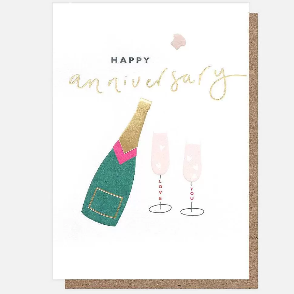 Fashion Bottle And Glasses Anniversary Card Anniversary Cards
