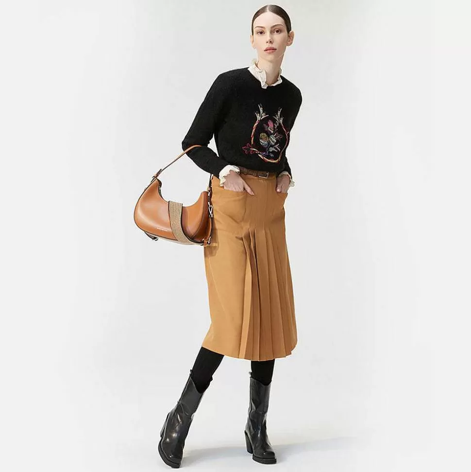 Hot Brown Leather Bianca Bag Shoulder Bags