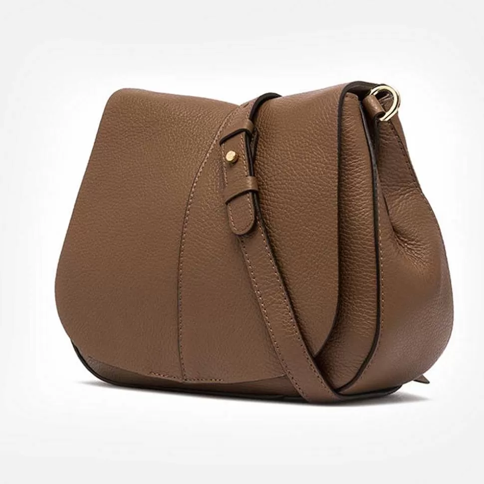 Fashion Brown Leather Helena Saddle Bag Shoulder Bags