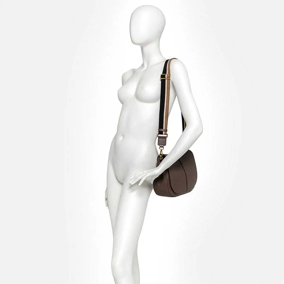 Fashion Brown Leather Helena Saddle Bag Shoulder Bags