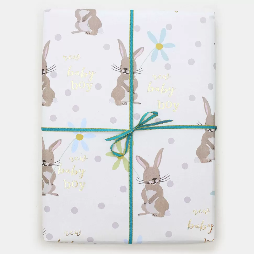 New Bunny New Baby Boy Wrapping Paper Wrapping Paper