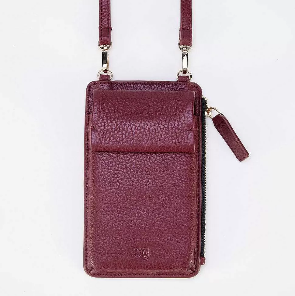 Clearance Burgundy Leather Phone Bag Phone Pouch Bags