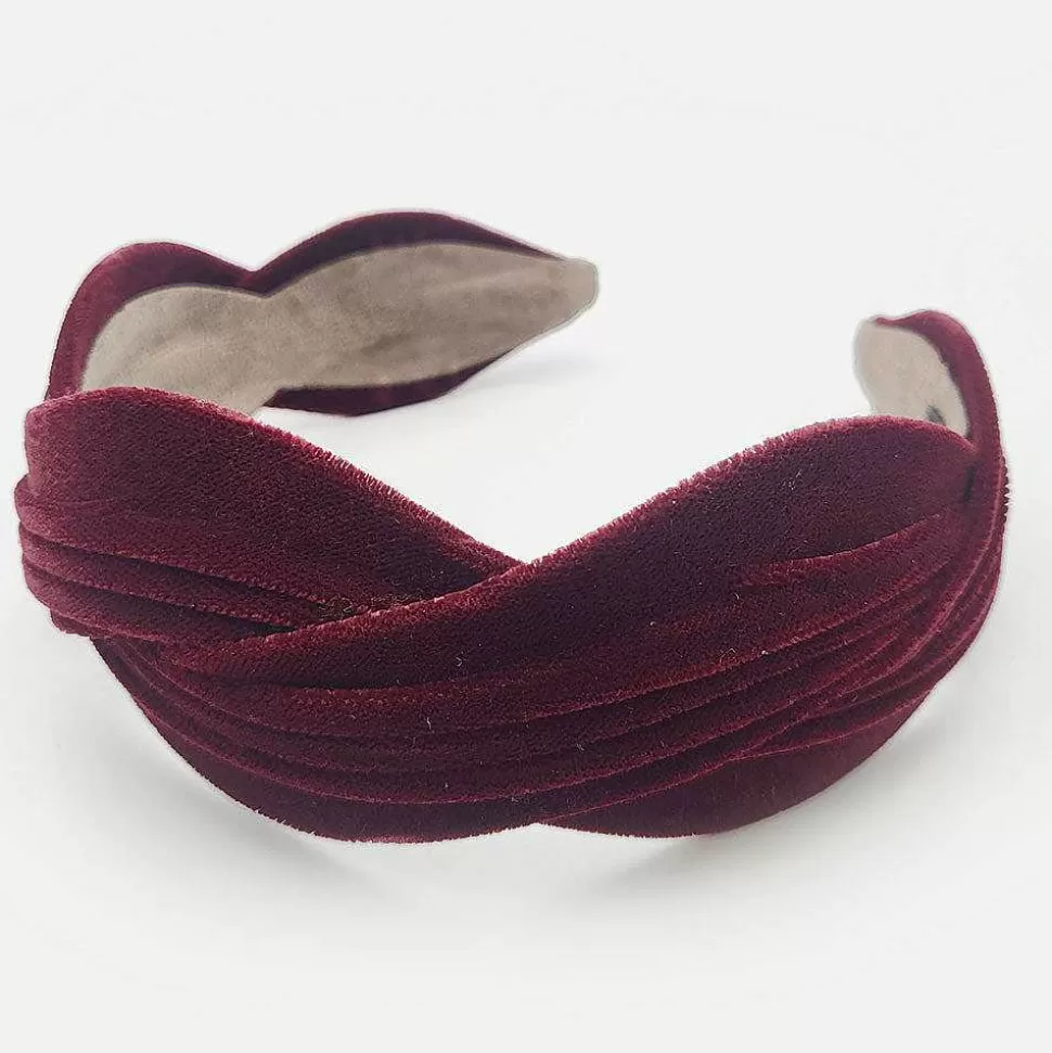 Shop Burgundy Wavy Velvet Headband Headbands