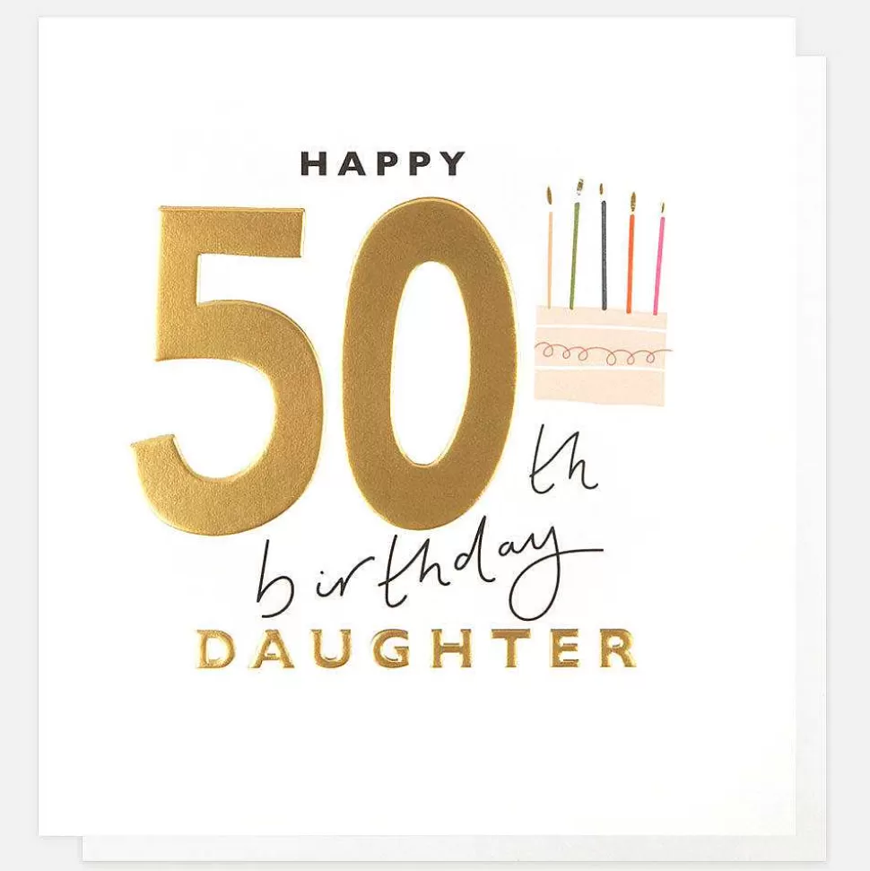 Flash Sale Cake 50Th Birthday Card For Daughter Birthday Cards