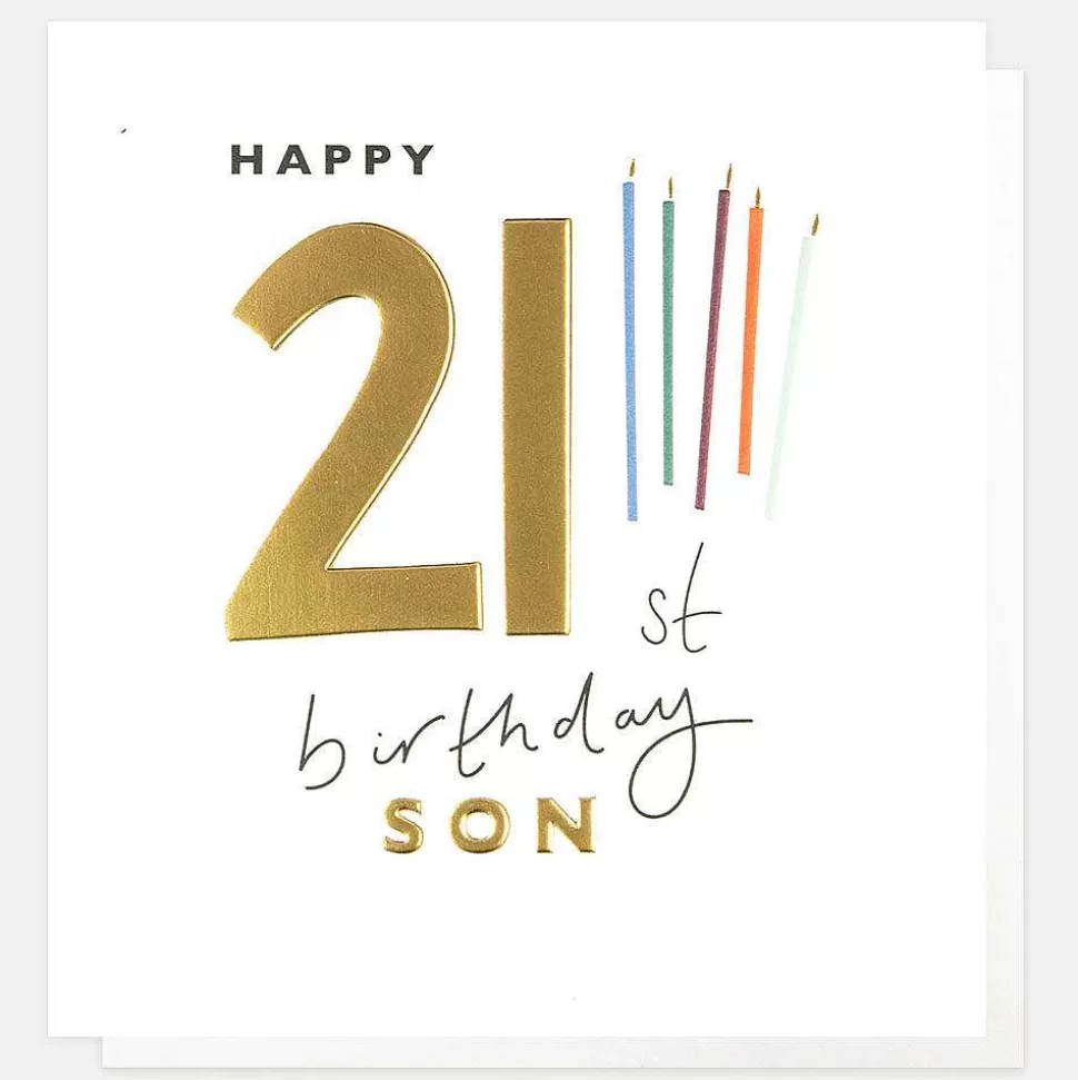 Cheap Candles 21St Birthday Card For Son Birthday Cards