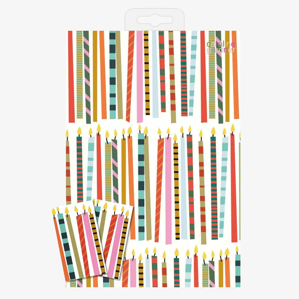 Discount Candles Wrapping Paper And Tags Set Of 2 Wrapping Paper Sets