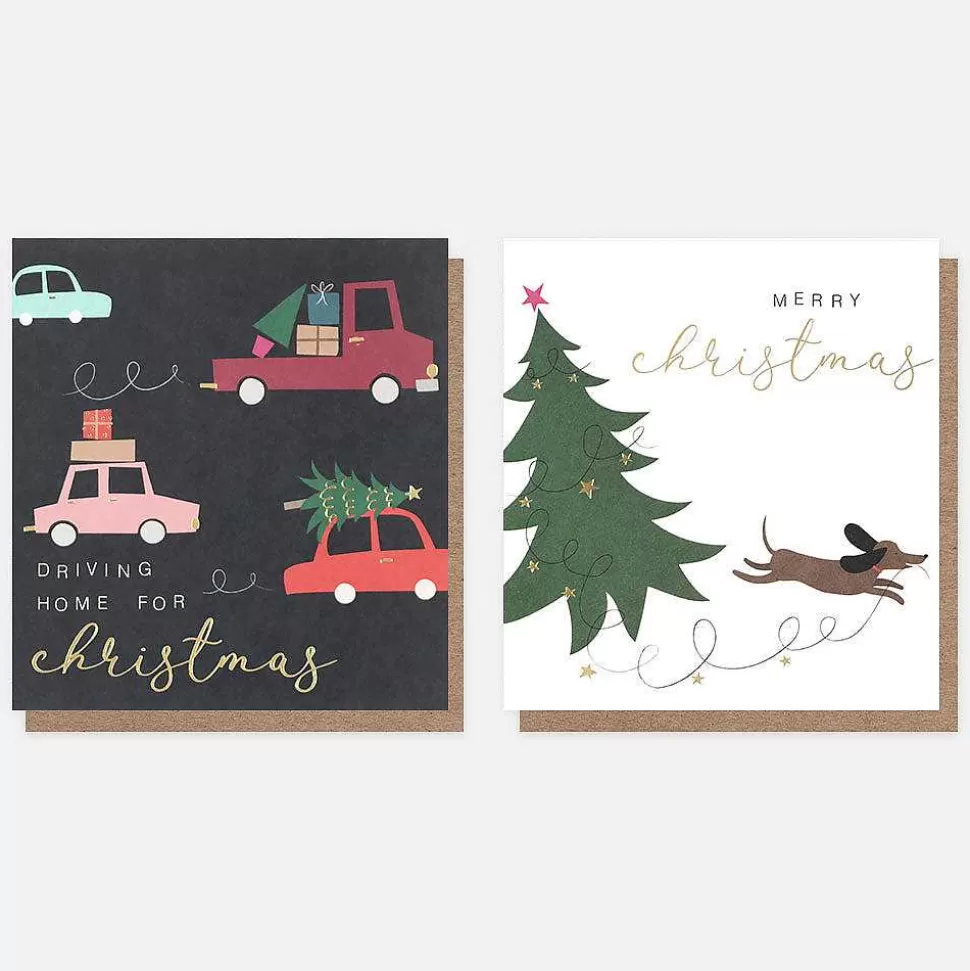 Outlet Cars And Sausage Dog Christmas Charity Christmas Cards Pack Of 8 Christmas Card Packs