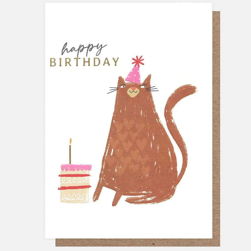 Cheap Cat With Cake Birthday Card For Kids