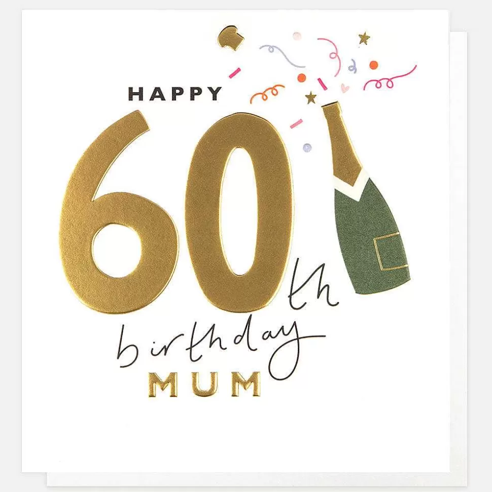 New Champagne Bottle 60Th Birthday Card For Mum Birthday Cards