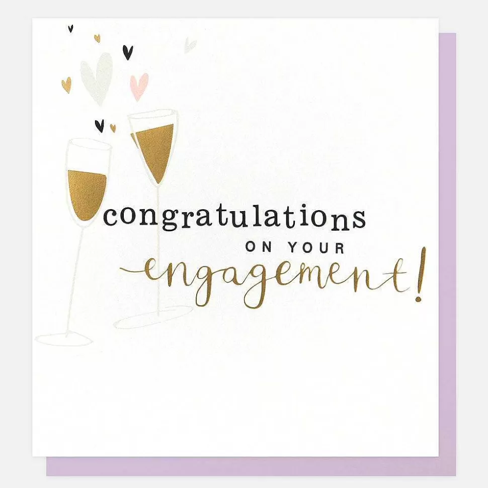 Flash Sale Champagne Flutes Engagement Card Engagement Cards