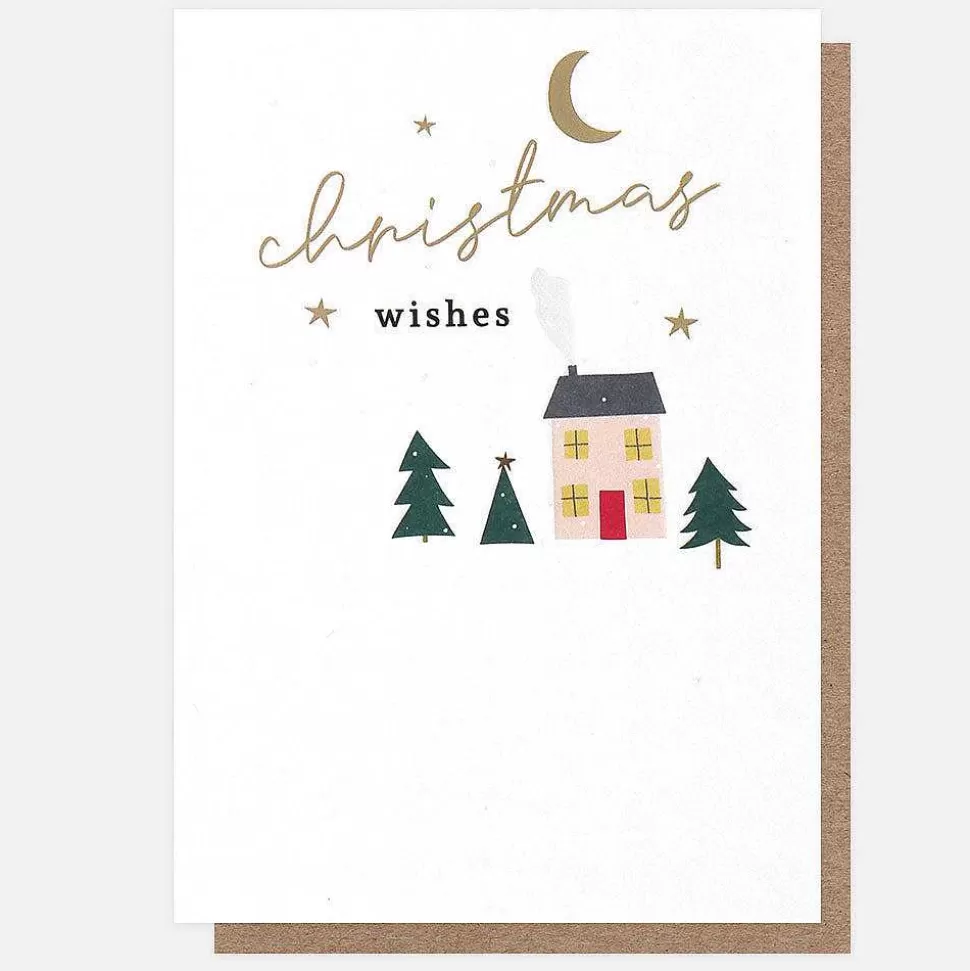 Best Sale Christmas Wishes Trees & House Card Christmas Cards