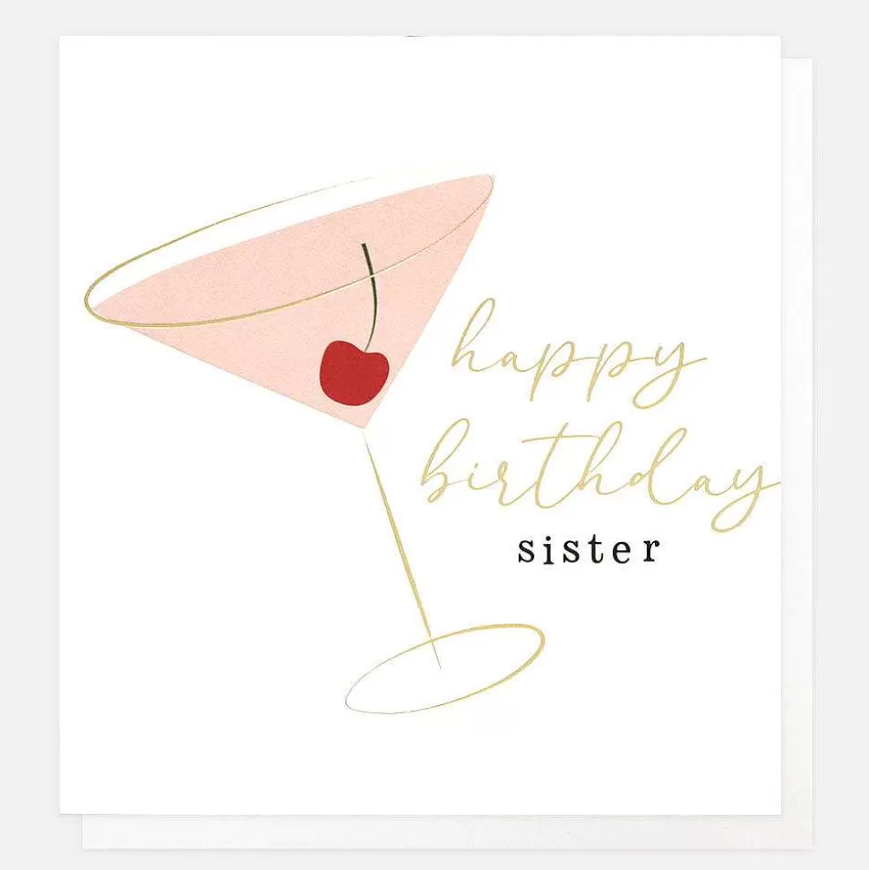 Flash Sale Cocktail Birthday Card For Sister Female Relation