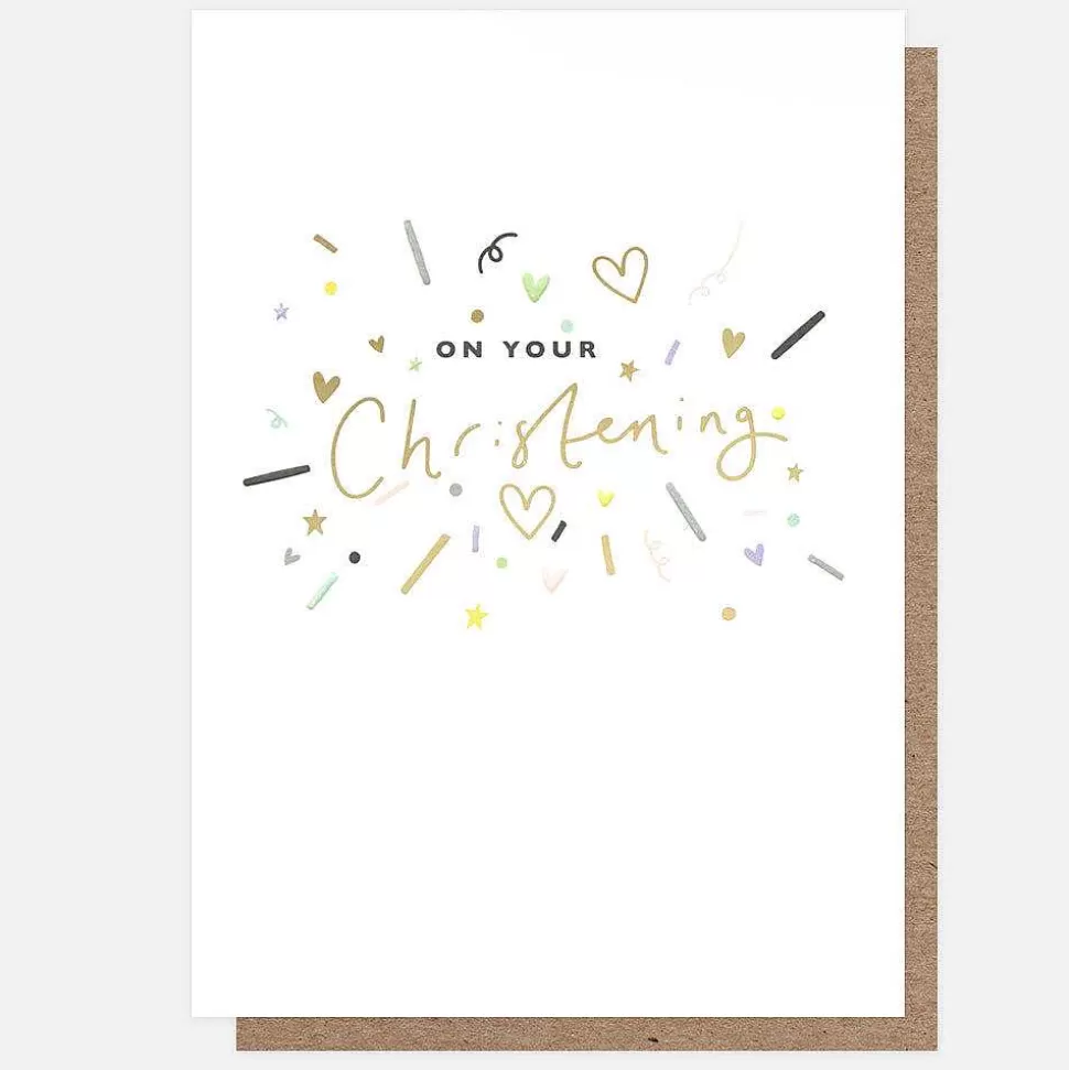 Hot Confetti Christening Card Christening Cards