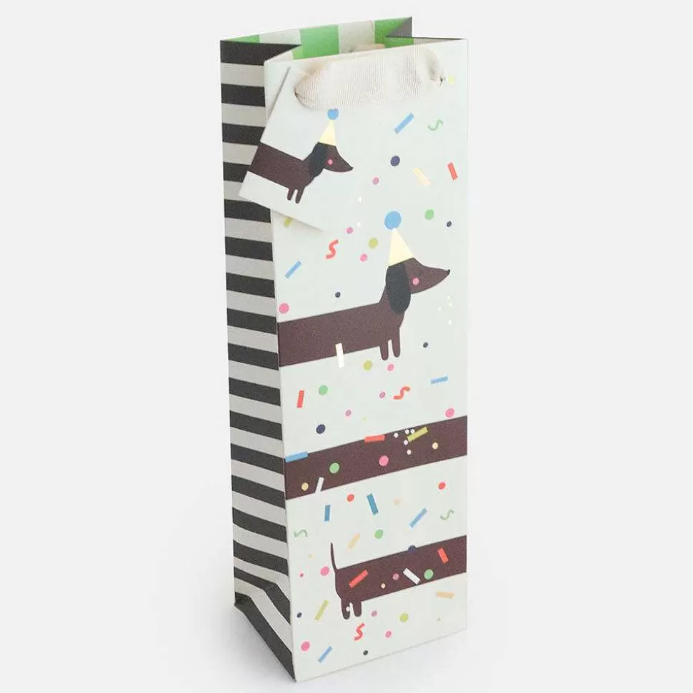 Clearance Confetti Sausage Dog Bottle Gift Bag Gift Bags
