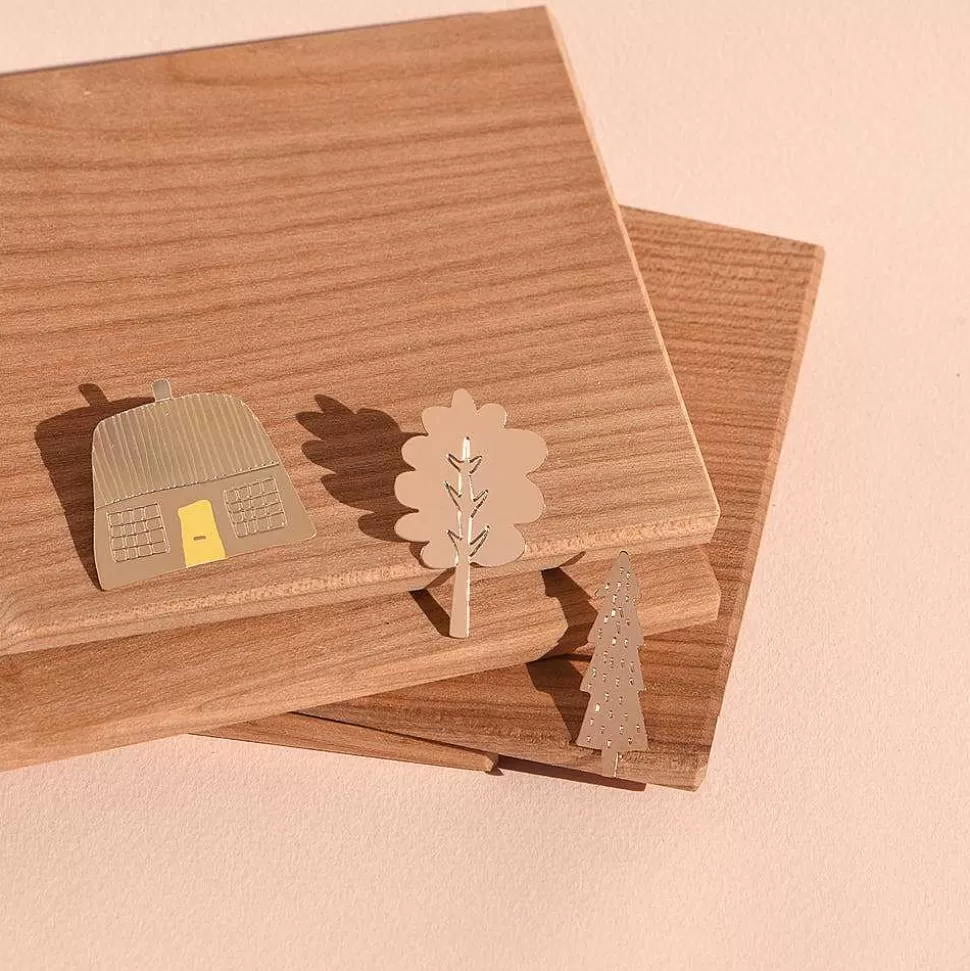 Flash Sale Cottage 24K Gold Gilded Micro Brooch Brooches