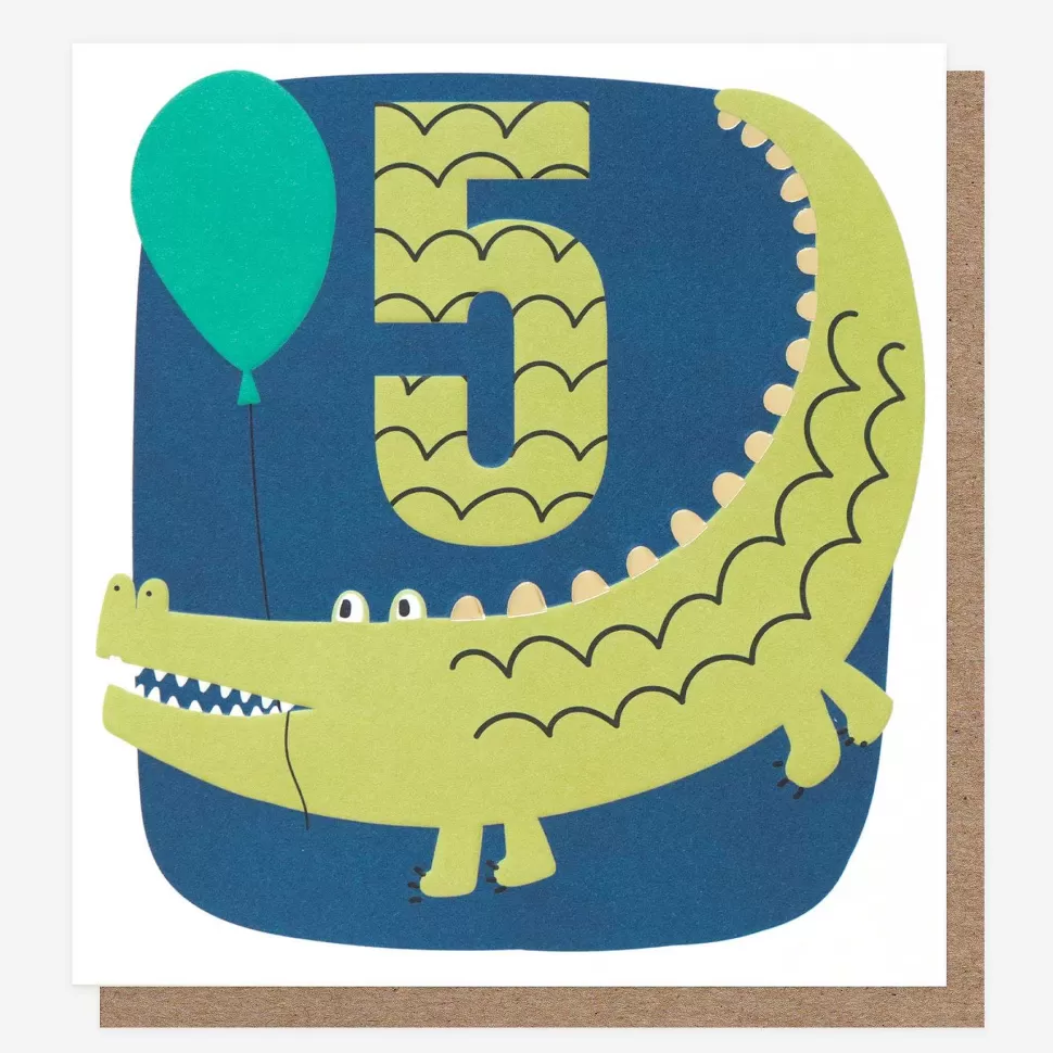 Flash Sale Crocodile 5Th Birthday Card By Age