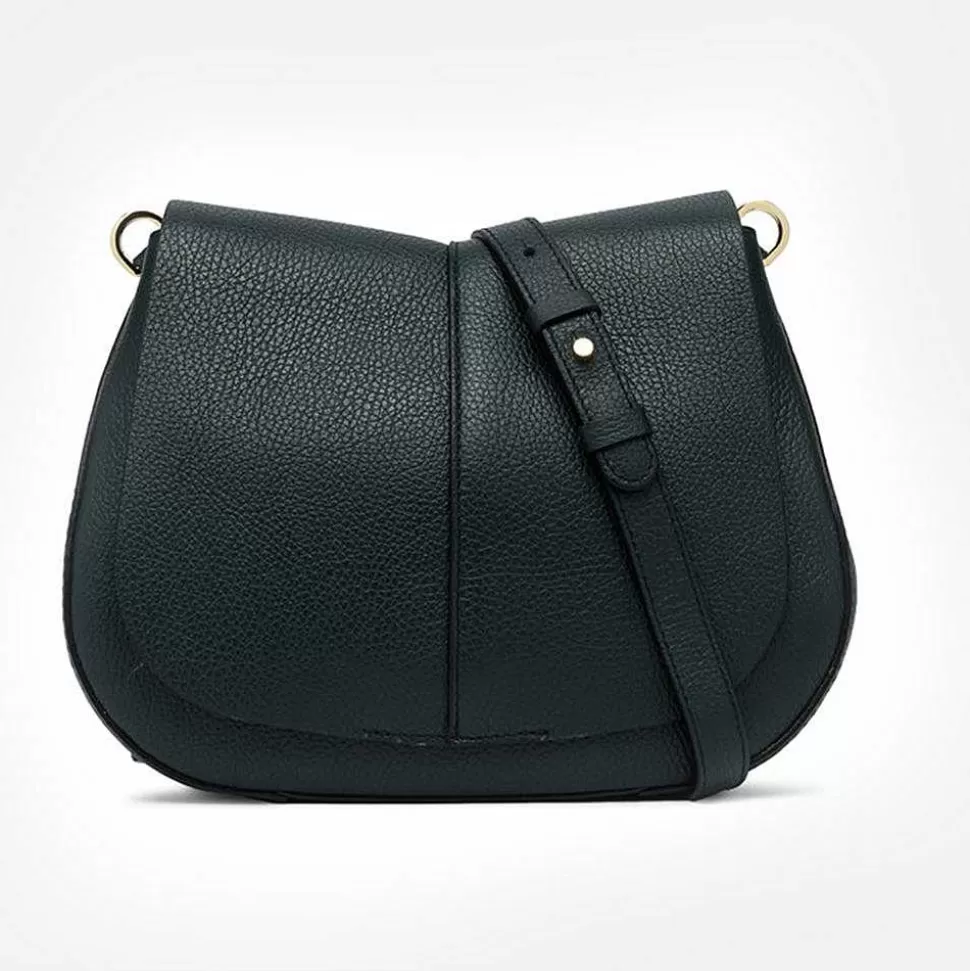 Store Dark Green Leather Helena Saddle Bag Colourful Bags
