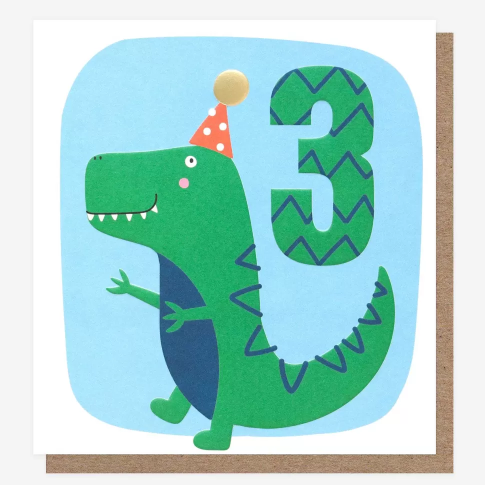 Hot Dinosaur 3Rd Birthday Card By Age